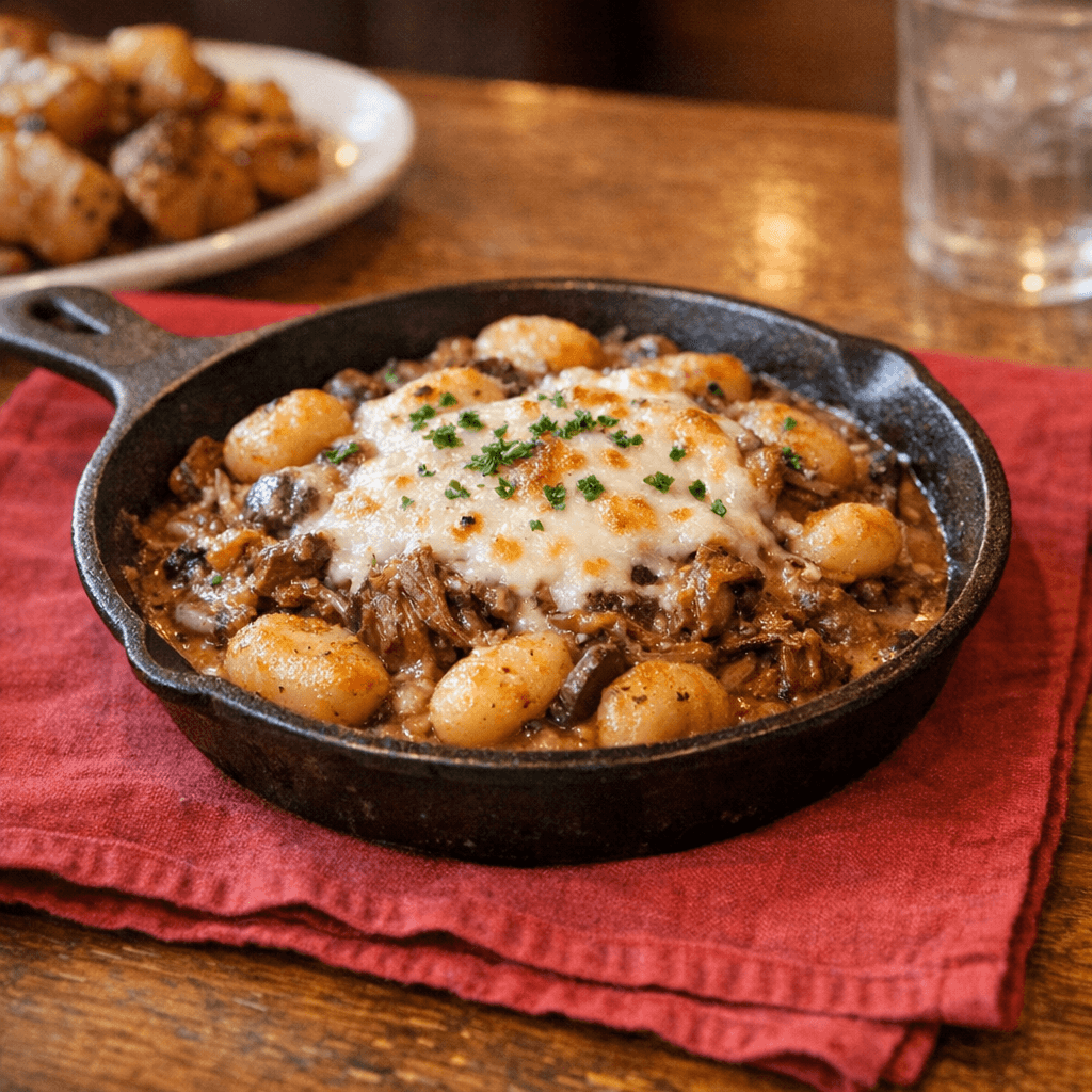 Braised Beef & Gnocchi Skillet