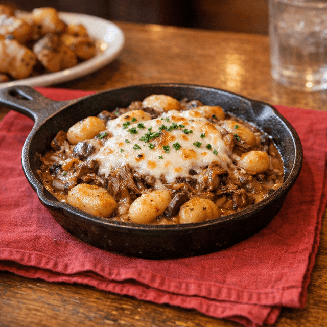 Braised Beef & Gnocchi Skillet