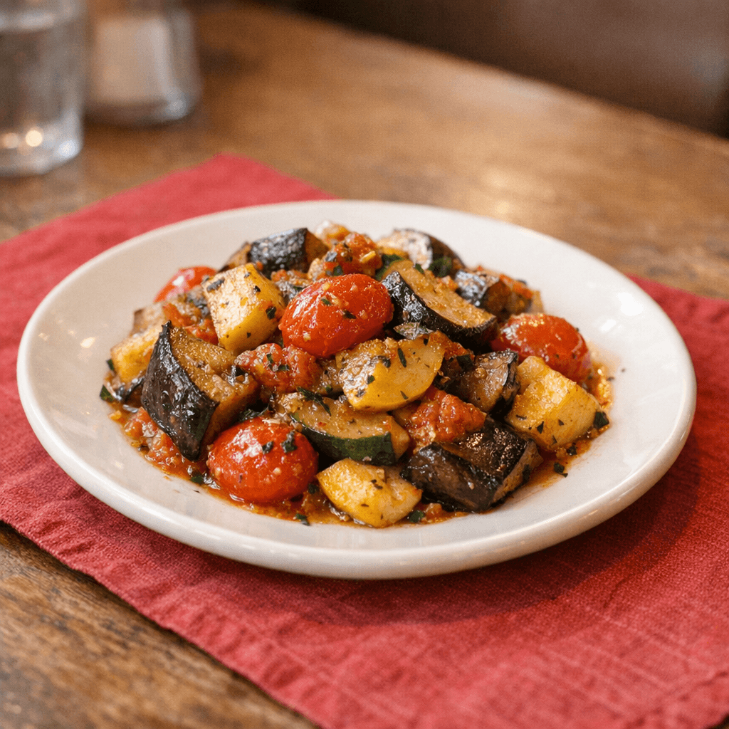Eggplant, Squash & Tomato Veg