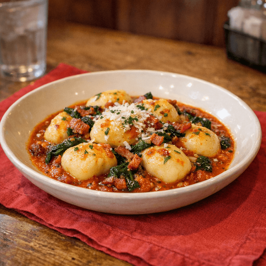 Stuffed Gnocchi Florentine